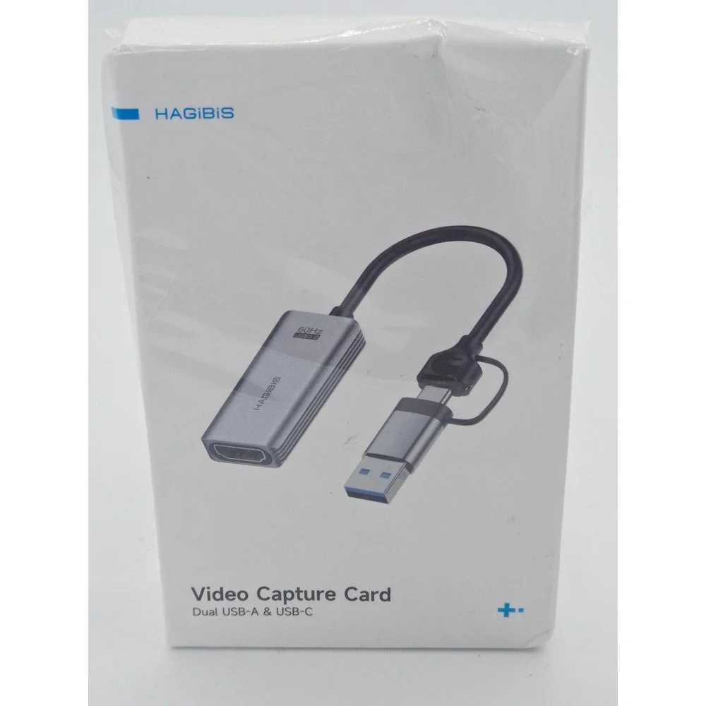 Hagibis Video Capture Card Dual USB-A & USB-C 4K 1080P 60Hz 100W PD Grey UHC07P